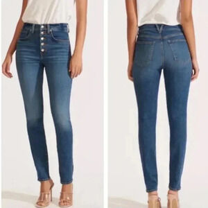Veronica Beard Debbie Jeans Skinny Denim Jean Button Fly Bright Blue 10” Size 24